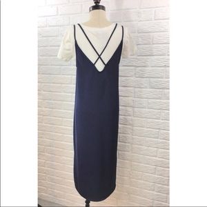 Navy midi dress